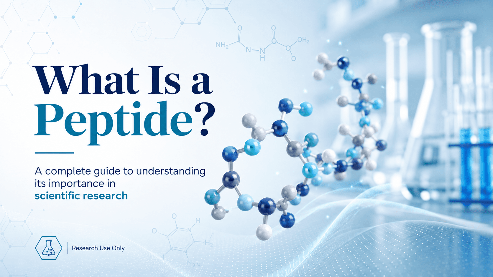 Peptide molecule in a laboratory setting